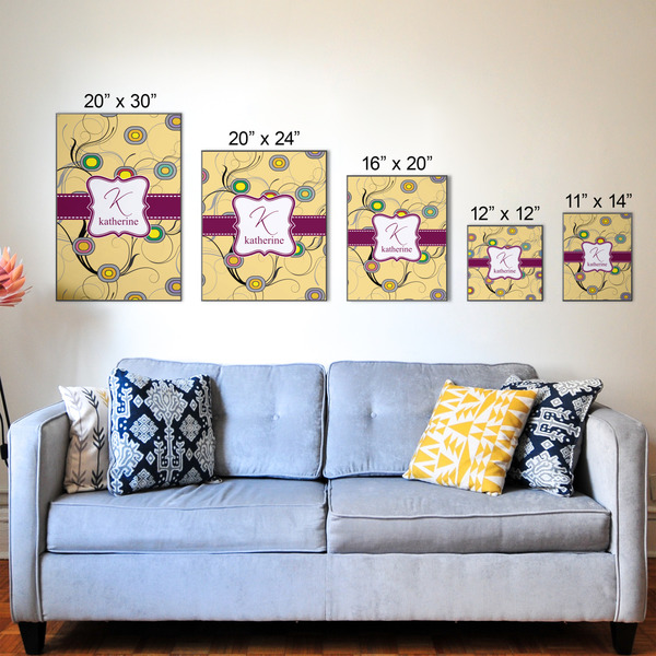 Ovals & Swirls Wood Prints - Size Comparison