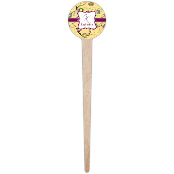 Ovals & Swirls Wooden 4" Food Pick - Round - Single Pick