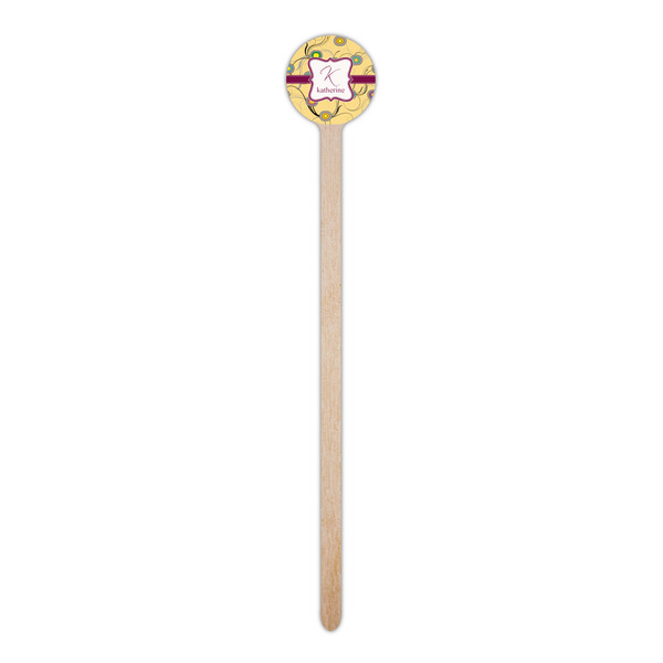 Ovals & Swirls Wooden 6" Stir Stick - Round - Single Stick