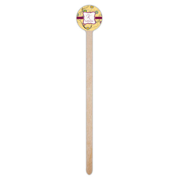Ovals & Swirls Wooden 7.5" Stir Stick - Round - Single Stick