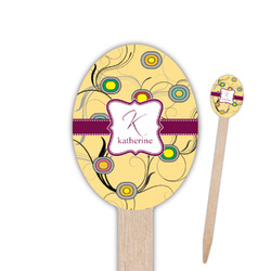 Ovals & Swirls Oval Wooden Food Picks - Double Sided (Personalized)