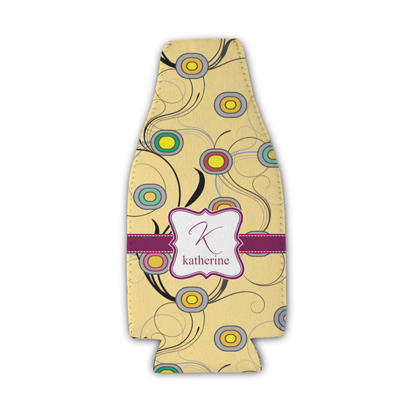 Ovals & Swirls Zipper Bottle Cooler - Set of 4 - FRONT