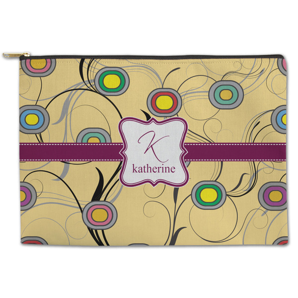 Custom Ovals & Swirls Zipper Pouch - Large - 12.5"x8.5" (Personalized)