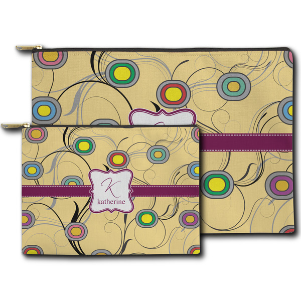 Ovals & Swirls Zippered Pouches - Size Comparison