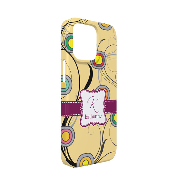 Custom Ovals & Swirls iPhone Case - Plastic - iPhone 13 Mini (Personalized)