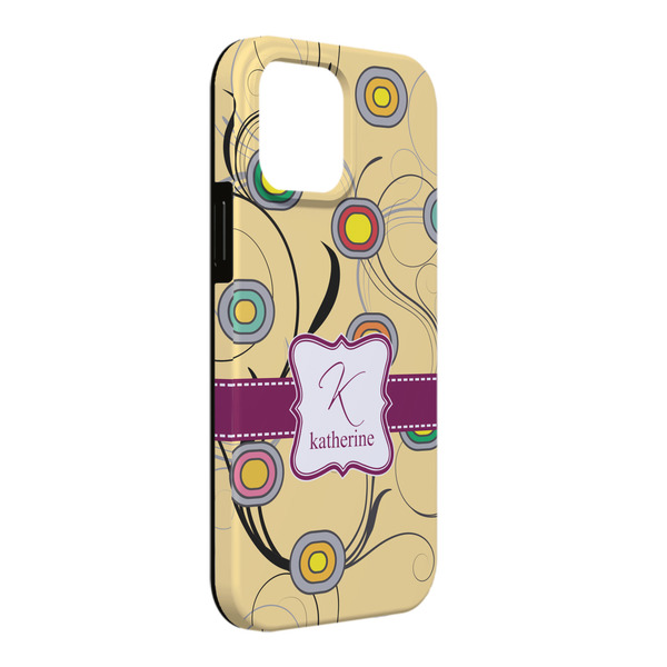 Custom Ovals & Swirls iPhone Case - Rubber Lined - iPhone 13 Pro Max (Personalized)