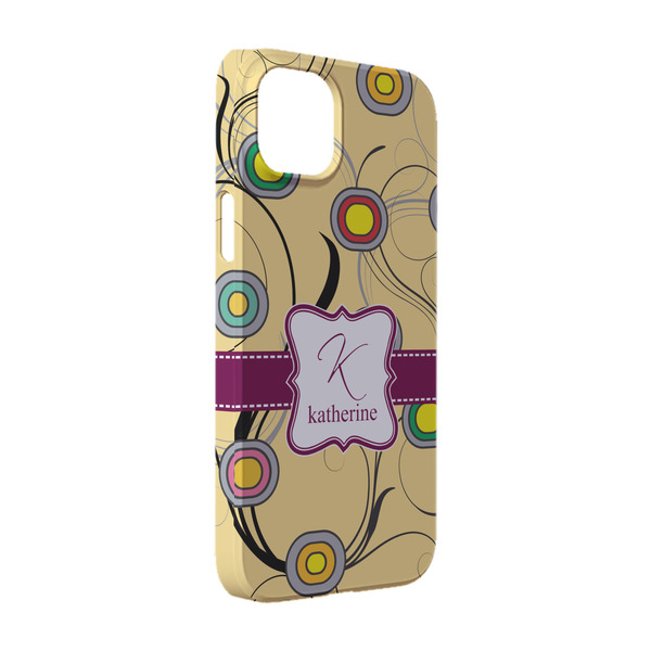 Custom Ovals & Swirls iPhone Case - Plastic - iPhone 14 (Personalized)