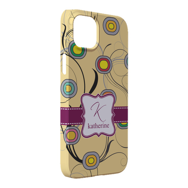 Custom Ovals & Swirls iPhone Case - Plastic - iPhone 14 Pro Max (Personalized)