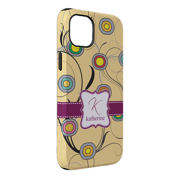 Custom Ovals & Swirls iPhone Case - Rubber Lined - iPhone 14 Pro Max (Personalized)