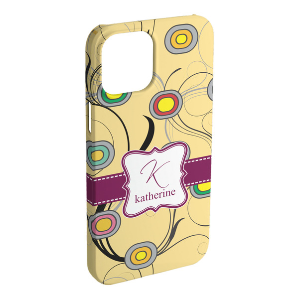 Custom Ovals & Swirls iPhone Case - Plastic - iPhone 15 Plus (Personalized)