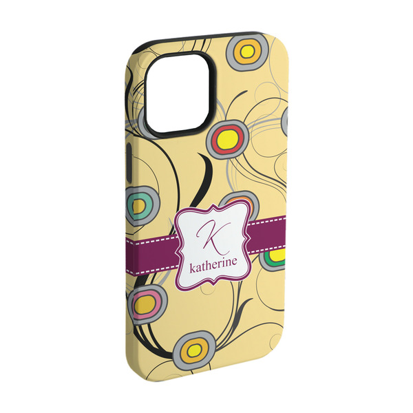 Custom Ovals & Swirls iPhone Case - Rubber Lined - iPhone 15 (Personalized)
