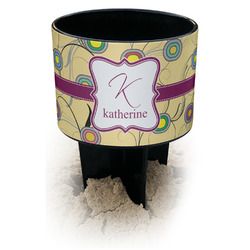 Ovals & Swirls Black Beach Spiker Drink Holder (Personalized)