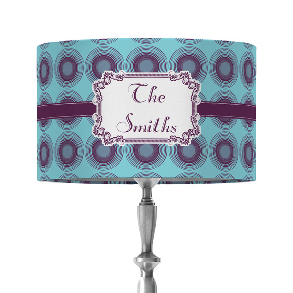 Concentric Circles 12" Drum Lampshade - ON STAND (Fabric)