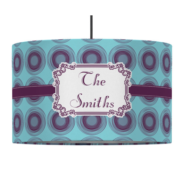 Concentric Circles 12" Drum Lampshade - PENDANT (Fabric)