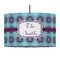 Concentric Circles 12" Drum Pendant Lamp - Fabric (Personalized)