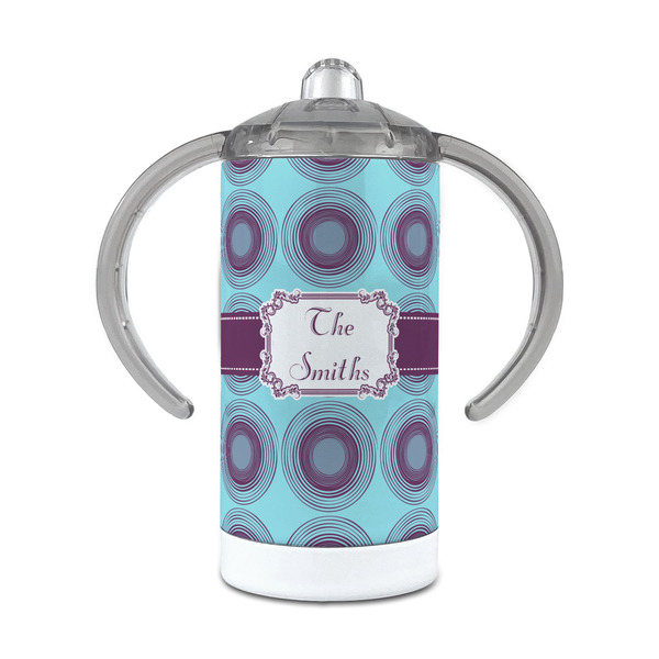 Custom Concentric Circles 12 oz Stainless Steel Sippy Cup (Personalized)