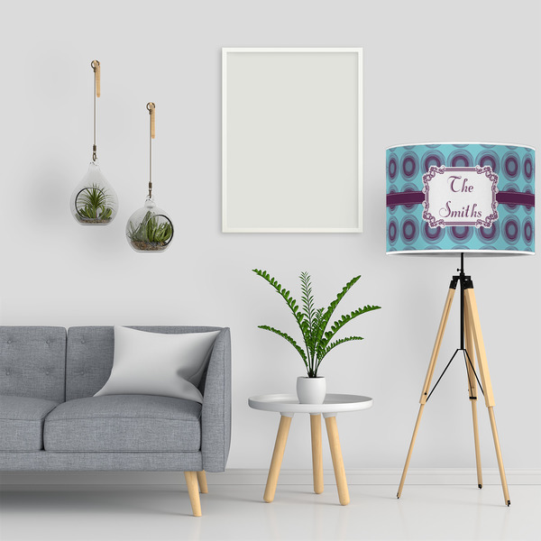 Concentric Circles 16" Drum Lampshade - LIFESTYLE