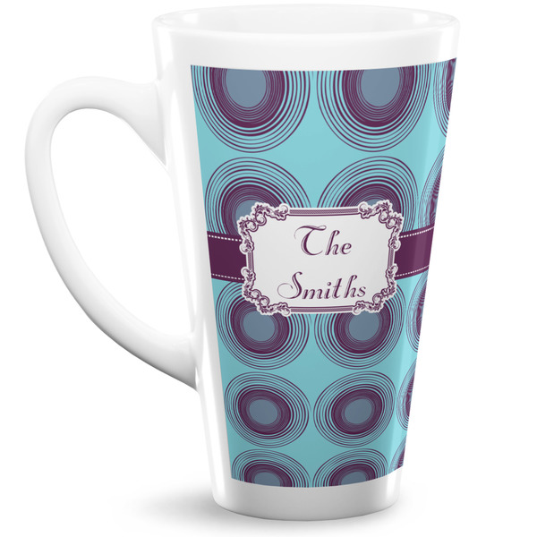 Custom Concentric Circles 16 Oz Latte Mug (Personalized)