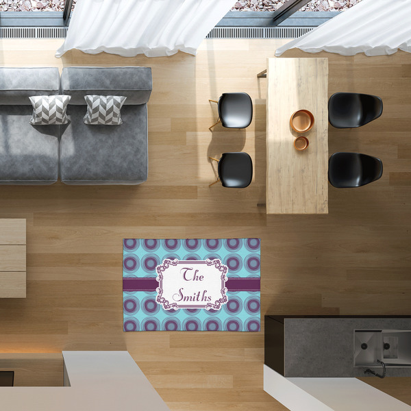 Concentric Circles 2'x3' Indoor Area Rugs - IN CONTEXT