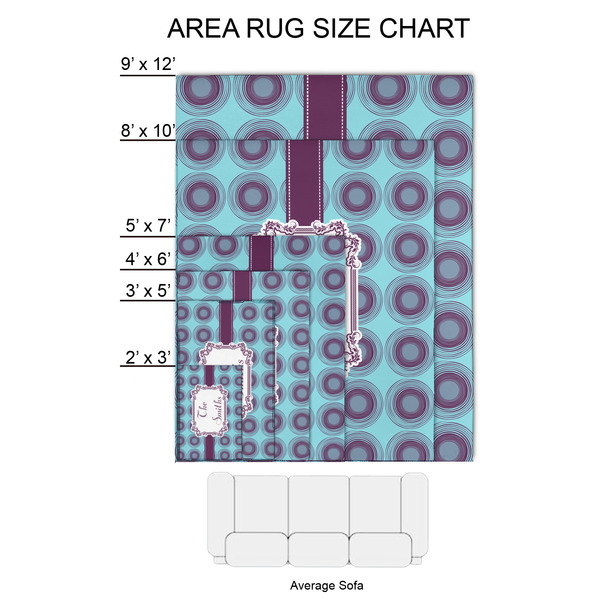 Concentric Circles 2'x3' Indoor Area Rugs - Size Chart