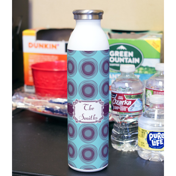 Concentric Circles 20oz Water Bottles - Full Print - In Context