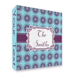 Concentric Circles 3 Ring Binder - Full Wrap - 2" (Personalized)