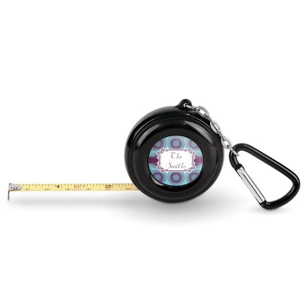 Custom Concentric Circles Pocket Tape Measure - 6 Ft w/ Carabiner Clip (Personalized)