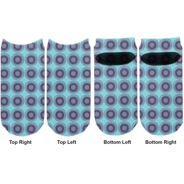 Concentric Circles Adult Ankle Socks - Double Pair - Front and Back - Apvl