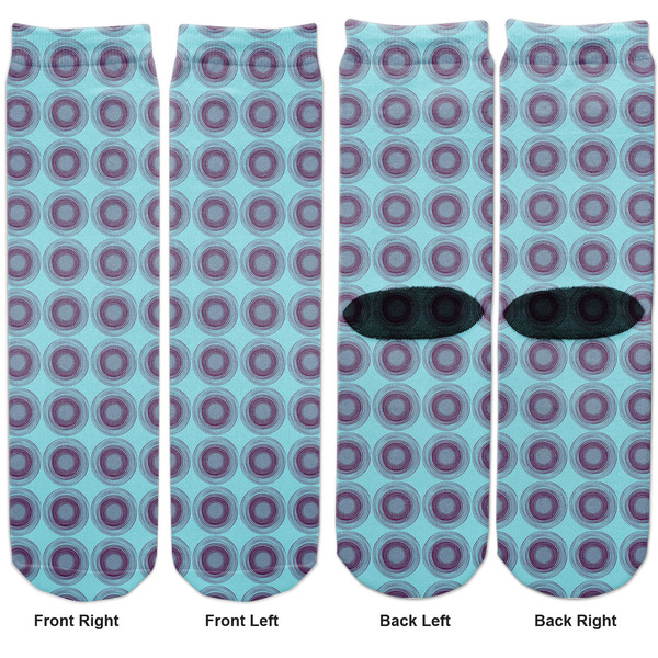 Concentric Circles Adult Crew Socks - Double Pair - Front and Back - Apvl