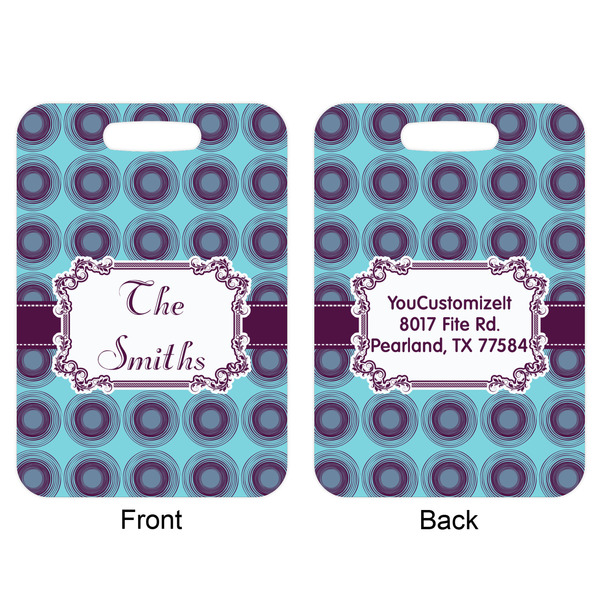 Concentric Circles Aluminum Luggage Tag (Front + Back)