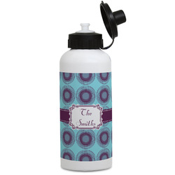 Concentric Circles Water Bottles - Aluminum - 20 oz - White (Personalized)