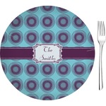 Concentric Circles Glass Appetizer / Dessert Plate 8" (Personalized)