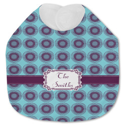 Concentric Circles Jersey Knit Baby Bib w/ Name or Text
