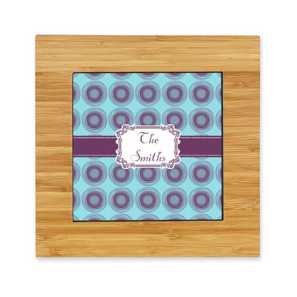 Custom Concentric Circles Bamboo Trivet with Ceramic Tile Insert (Personalized)