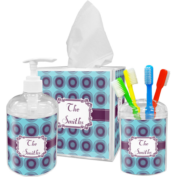 Concentric Circles Bathroom Accessories Set (Personalized)