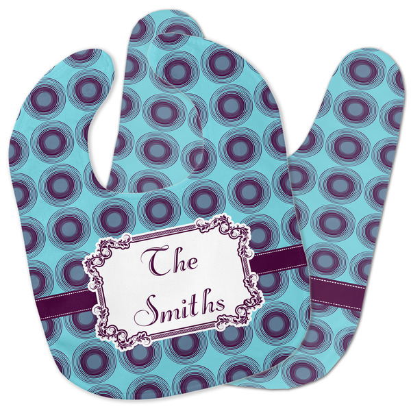 Custom Concentric Circles Baby Bib w/ Name or Text