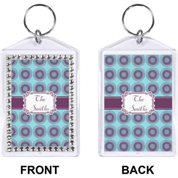 Concentric Circles Bling Keychain (Front + Back)