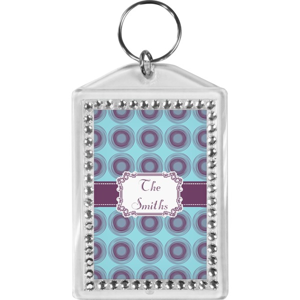 Custom Concentric Circles Bling Keychain (Personalized)