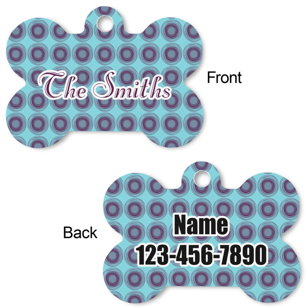 Concentric Circles Bone Shaped Dog ID Tag - Large - Approval