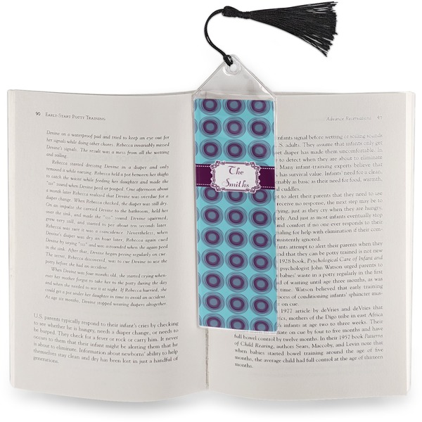 Concentric Circles Bookmark with tassel - In book