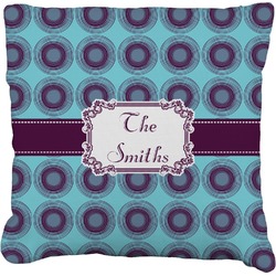 Concentric Circles Faux-Linen Throw Pillow 16" (Personalized)