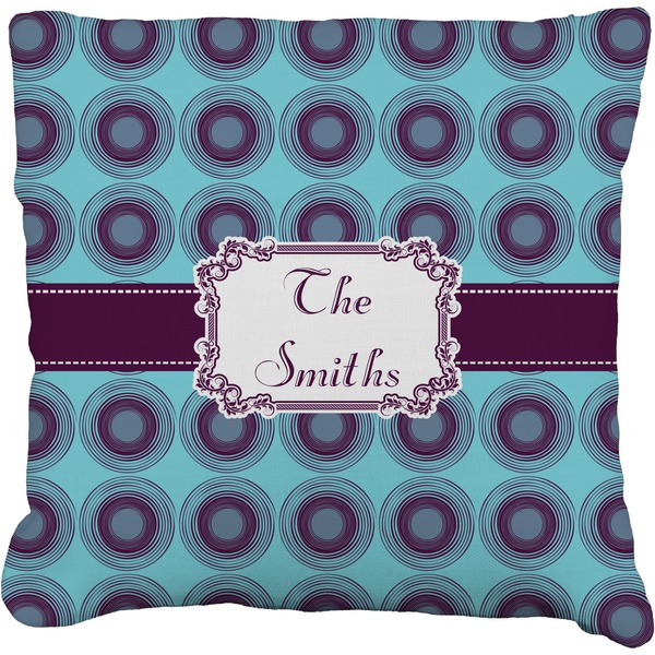 Custom Concentric Circles Faux-Linen Throw Pillow 16" (Personalized)