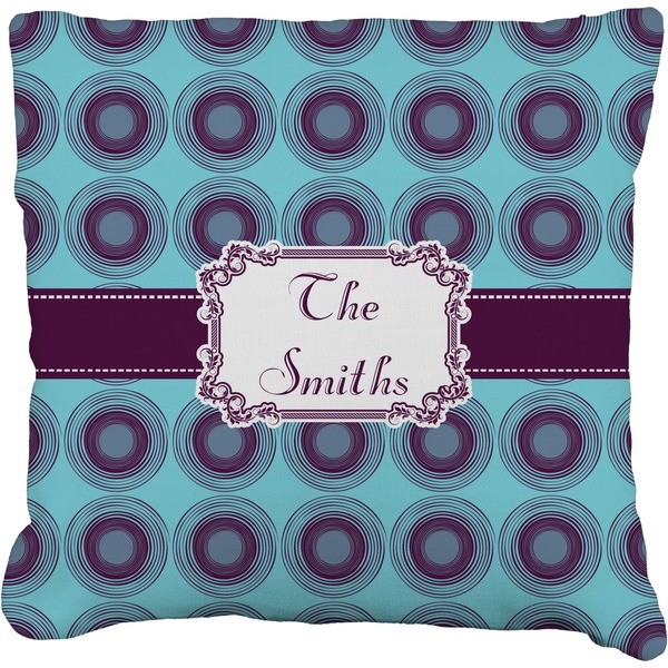 Custom Concentric Circles Faux-Linen Throw Pillow 18" (Personalized)