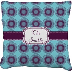 Concentric Circles Faux-Linen Throw Pillow 20" (Personalized)