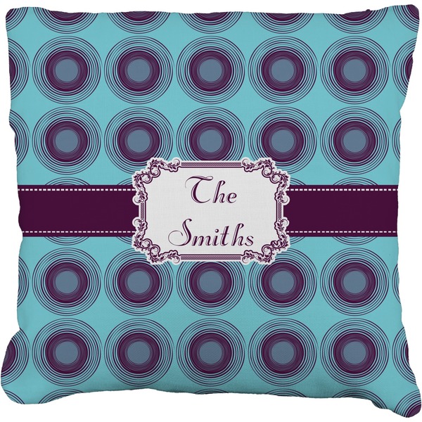 Custom Concentric Circles Faux-Linen Throw Pillow 20" (Personalized)