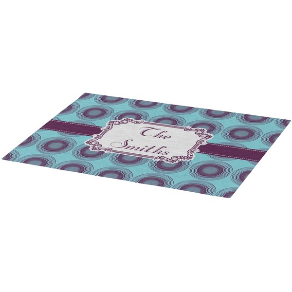 Concentric Circles Burlap Placemat (Angle View)