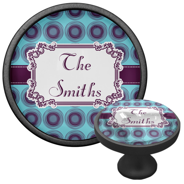 Concentric Circles Cabinet Knob - Black - Multi Angle