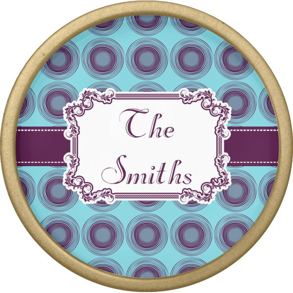 Concentric Circles Cabinet Knob - Gold - Front