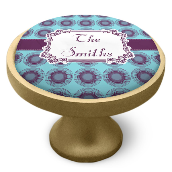 Concentric Circles Cabinet Knob - Gold - Side