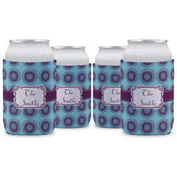 Concentric Circles Can Cooler (12 oz) - Set of 4 w/ Name or Text